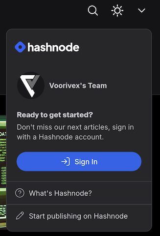 Hashnode using redirect-style SSO during login