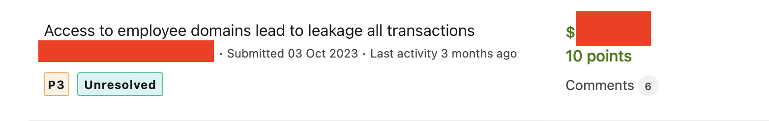 IDOR result — full transaction data of another tenant
