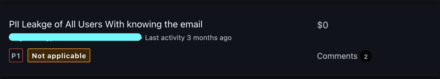 Sign-up response leaks PII when email already exists