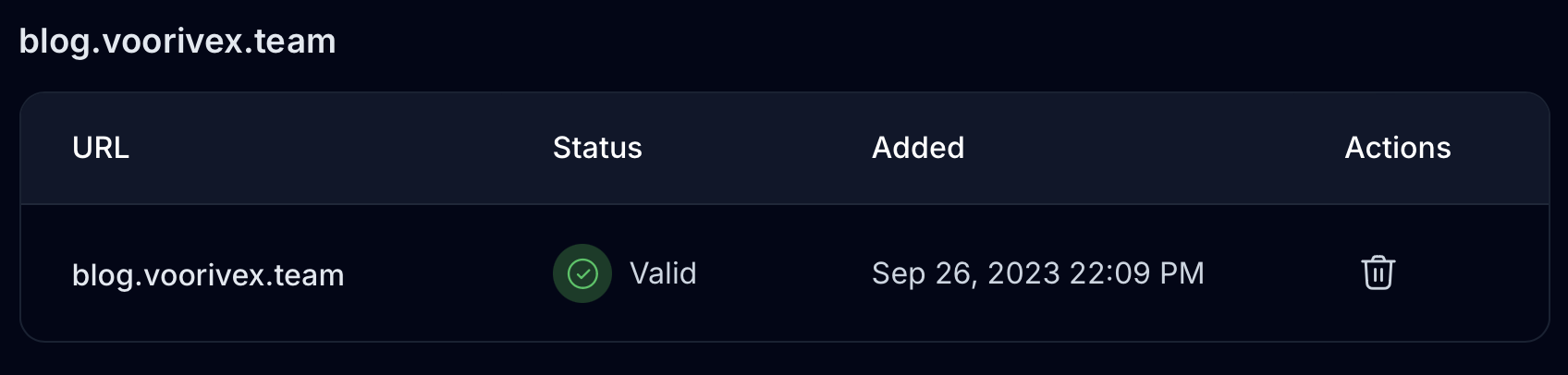 Hashnode domain settings — option to attach a custom domain