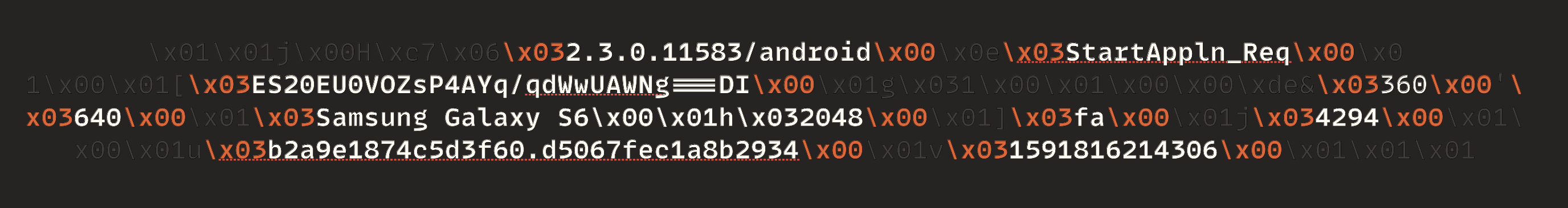 Patterns visible in the decrypted plaintext