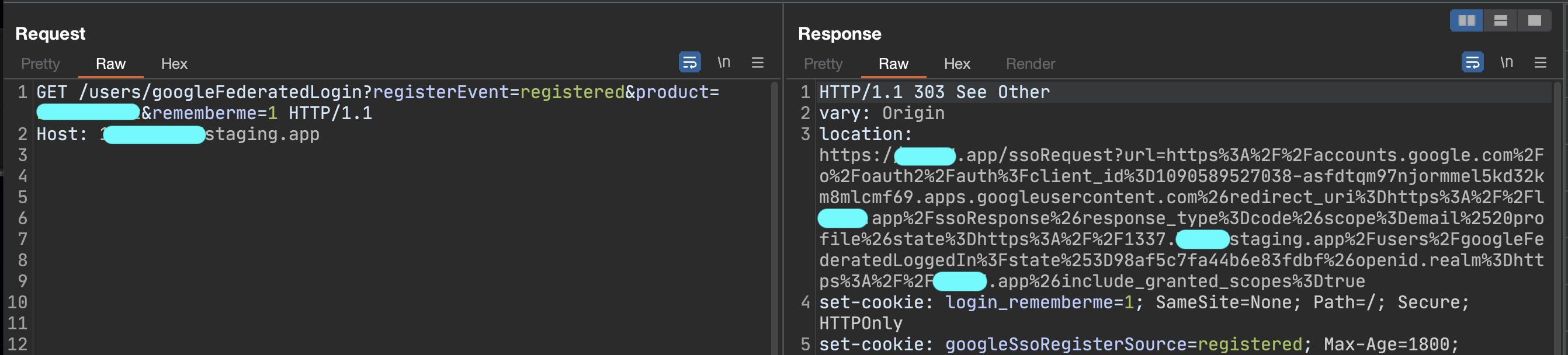 OAuth flow — request 1