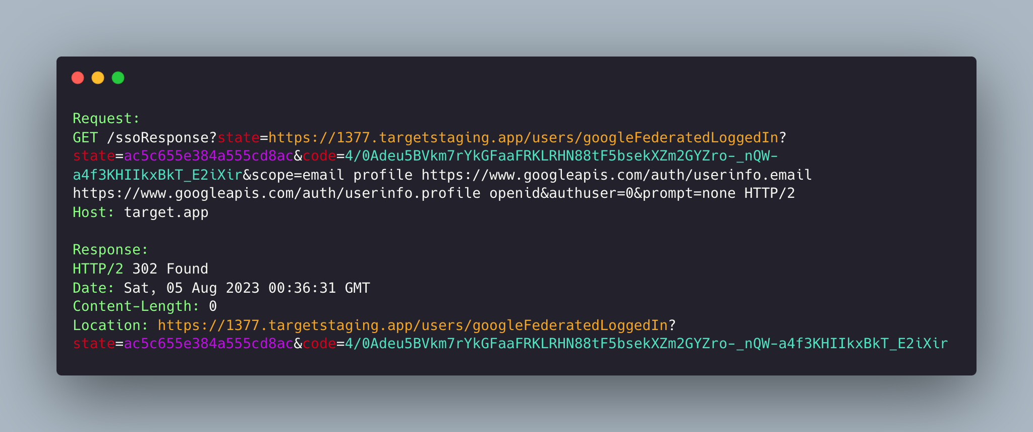 state-driven redirect with provider code attached