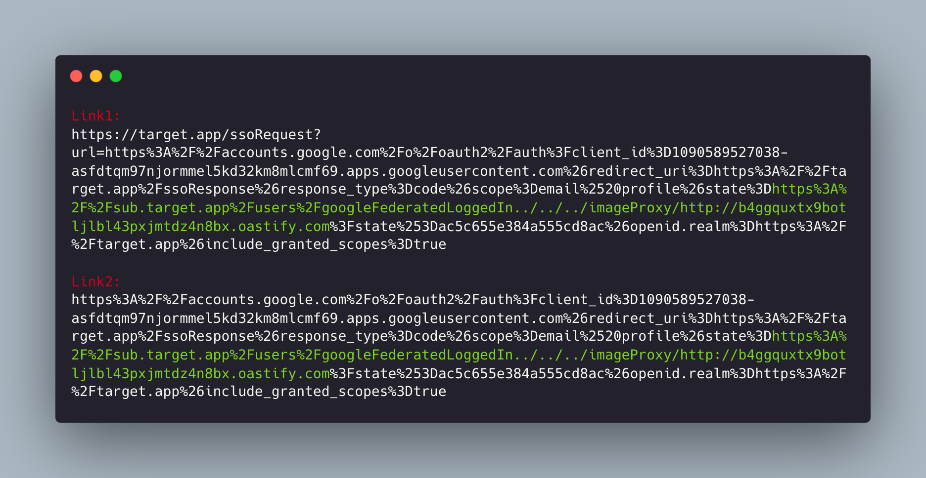 Final payload — two ways to start the chain