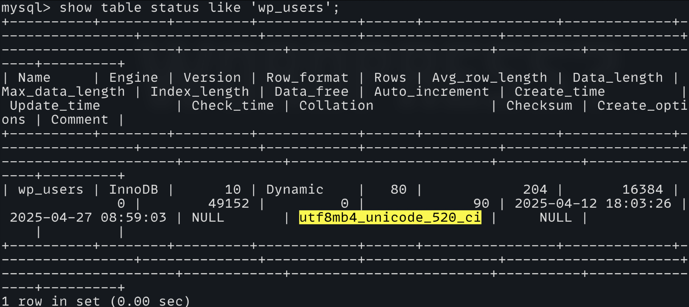 WordPress using the risky collation