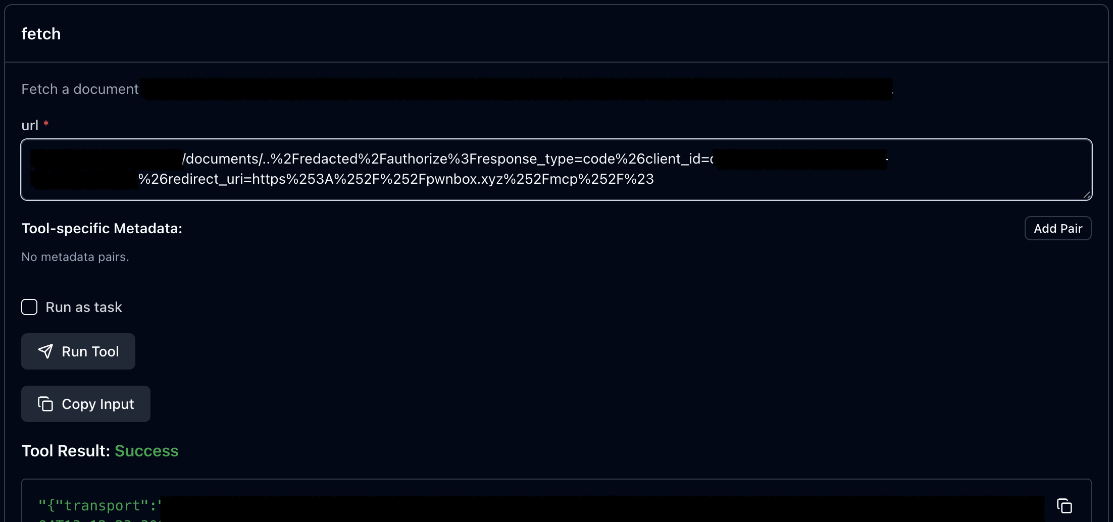 Internal Swagger API endpoint exposing client data via SSRF