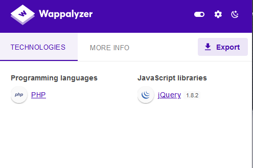 Admin login page on the discovered IP