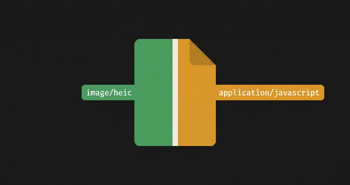 One upload, two identities, the same bytes read as image/heic to the server and as application/javascript to the browser