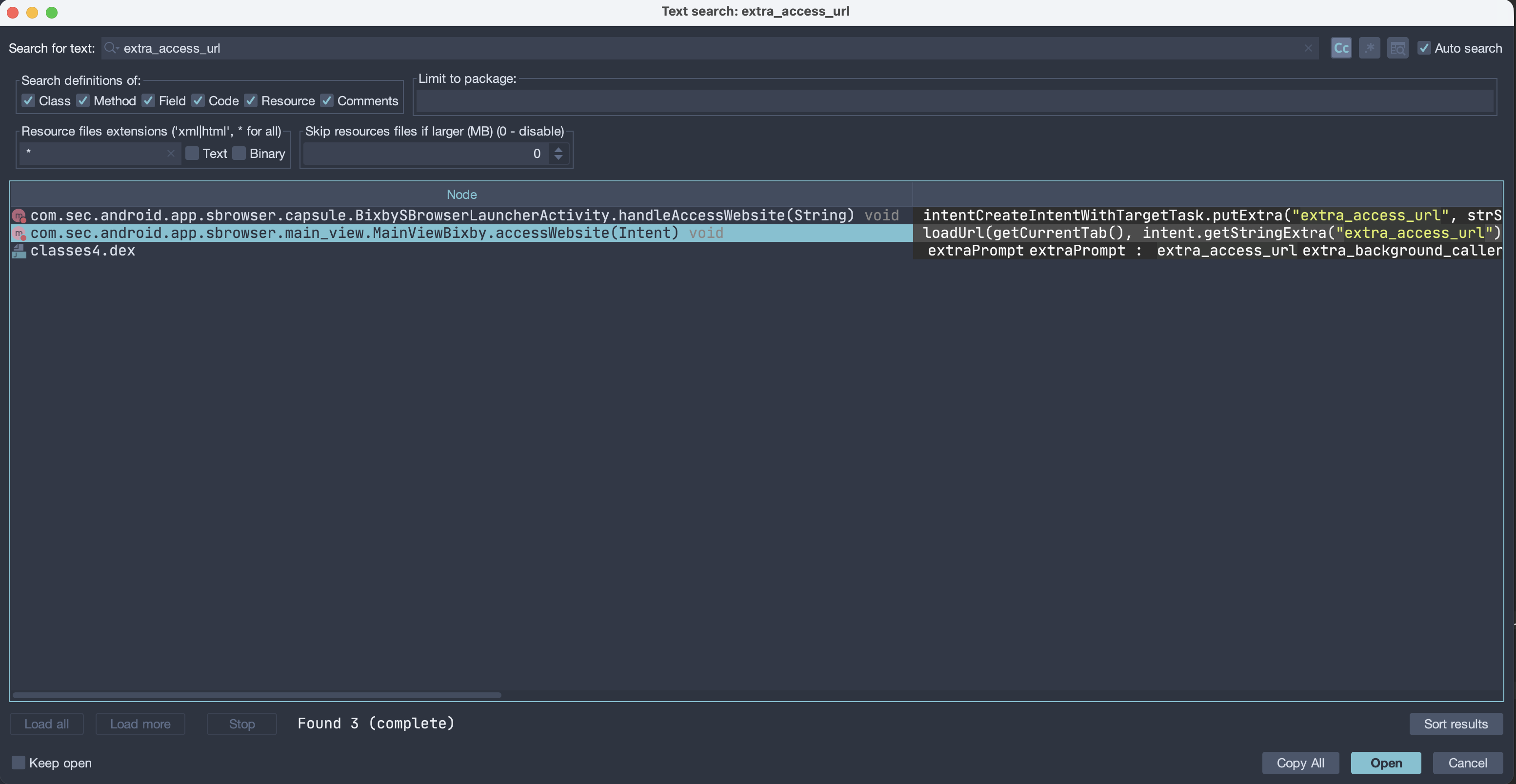 Searching extra_access_url throughout the source